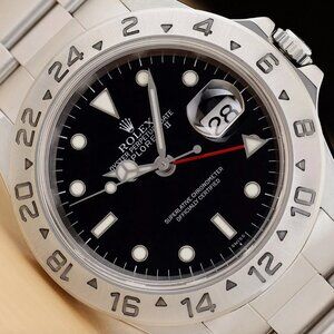 ROLEX MENS EXPLORER BLACK GMT DATE 40MM WATCH